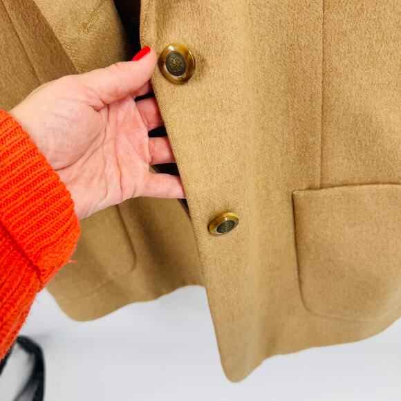 Vintage Talbots Camel Hair Blazer Tan Classic Fit Lined Jacket Two Button Size M - Picture 4 of 9